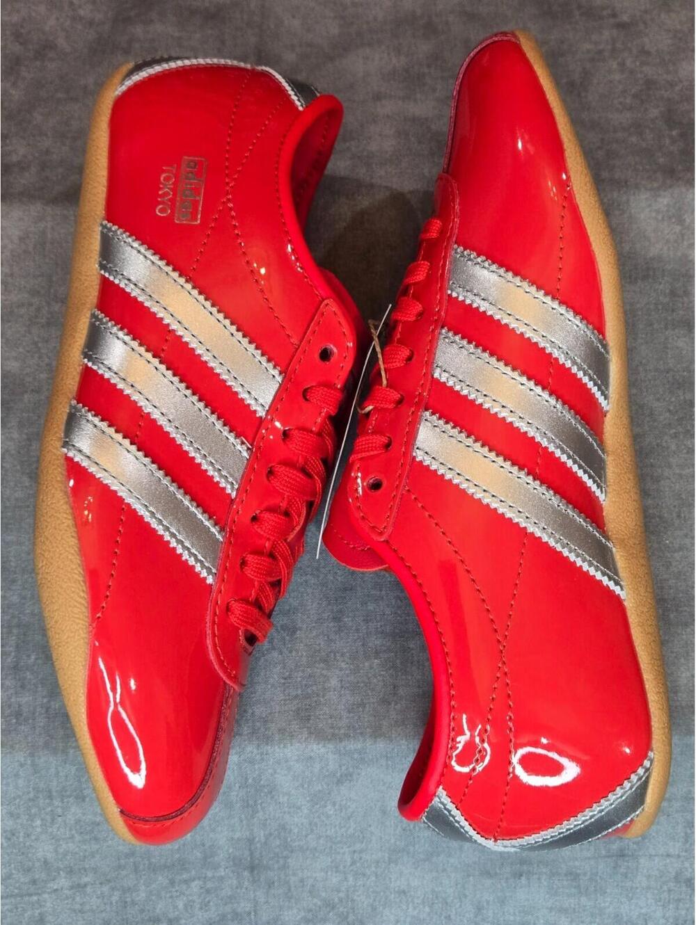 adidas Originals Tokyo Patent Red Silver Metallic (JQ0596) Women's Size 6 - Picture 3 of 7